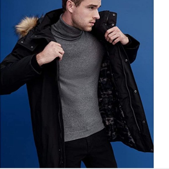 GUESS Men's Luke Faux-Fur Trim Puffer Jacket - Picture 3 of 4